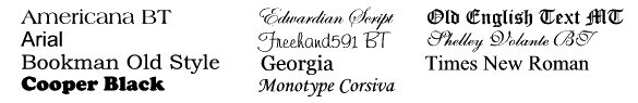 font choice